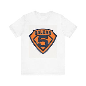 Illinois Fighting Illini Balkan 5 Shield Logo T-Shirt | Superhero Style, Orange Navy