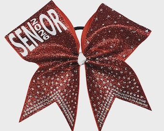Senior Sparkle Glitter and Rhinestone Cheer Bow | Senior 2026 Cheer Bow