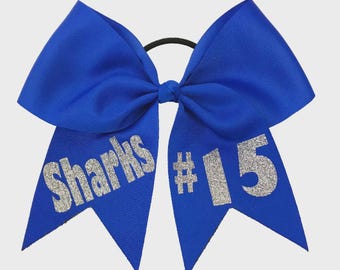 Name and Number - Personalized Sports Team Bow | Softball Bow