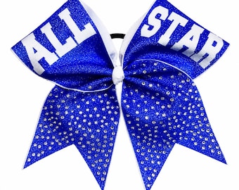 All Star Rhinestone Glitter Cheer Bow | Cheerleading Hair Bow