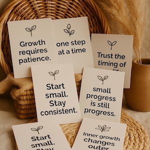 30 Printable Affirmation Cards | Minimalist Self-Care Journaling (Digital Download)