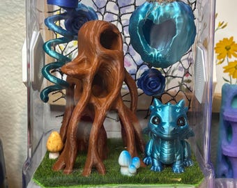 Tema de dragones; terrario para arañas saltarinas de tamaño inicial