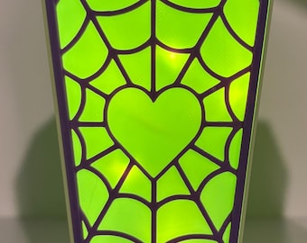 1 bara stampata in 3D con lucine decorative all'interno per un terrario per ragni saltatori