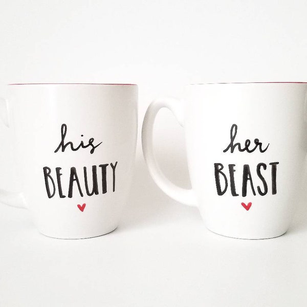 Beauty and the Beast Mug Set | Quote Mug | Valentine's Day | Anniversary | Wedding | Housewarming | Christmas | Coffee Mug | Teacup