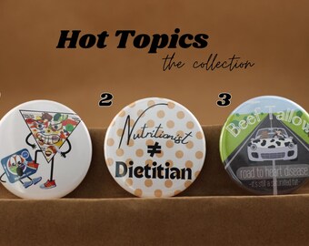 Portatarjetas para dietistas – Colección Temas de actualidad / Portatarjetas intercambiable o portatarjetas completo / 4,4 cm de diámetro / Regalo divertido para dietistas