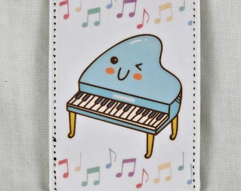 Piano Leather Badge Holder