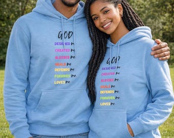 Affirmatiehoodie met door God ontworpen mij