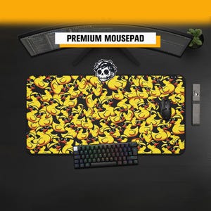 Premium Cool Rubber Duck Mousepad | Programmer Debugging Desk Mat | Funny Yellow Duckie Pad | Quirky Tech Office Decor | Meme Gamer Setup