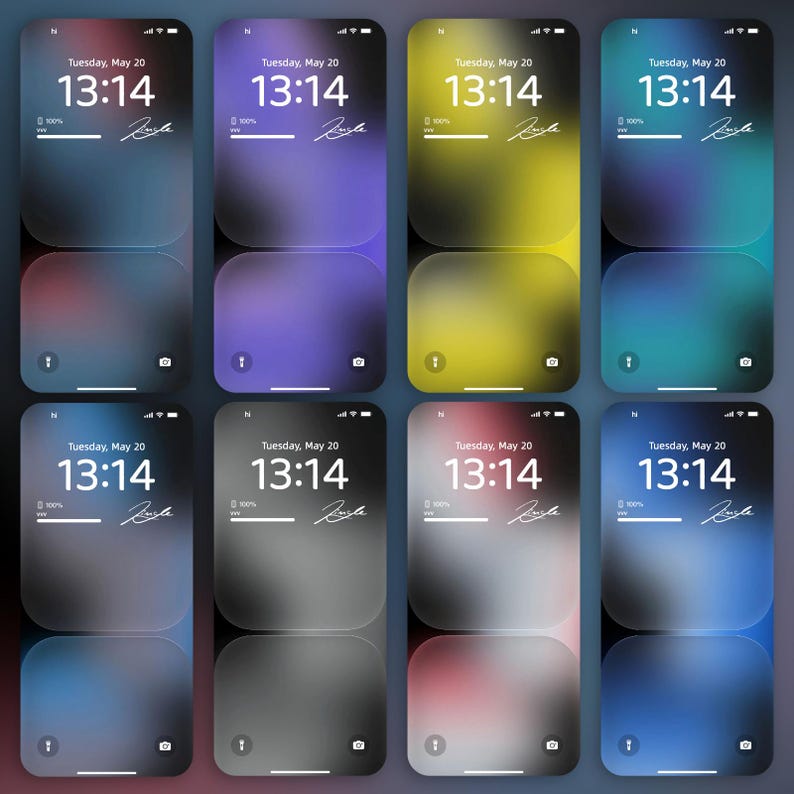Liquid Glass iPhone Wallpaper Pack | Abstract Gradient Lock Screen ...