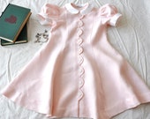 Girls special occasion, blush pink linen dress, size 6