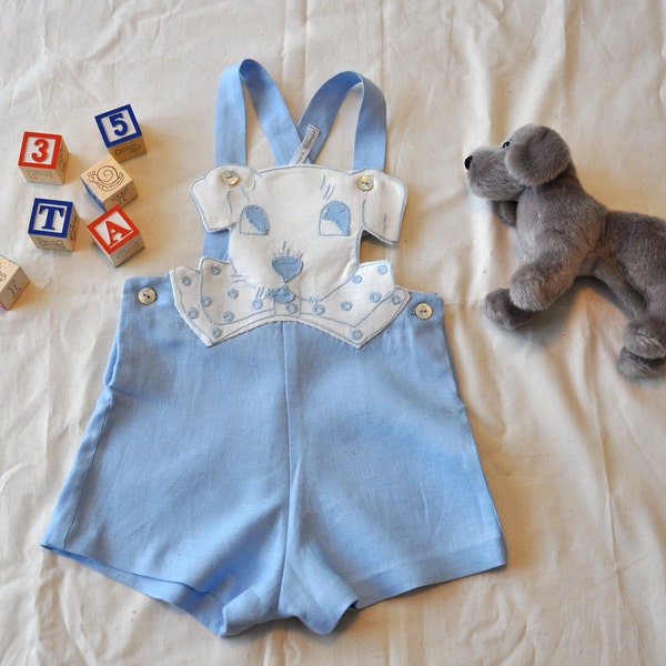 Baby boy vintage inspired sun suit 12/18 month size