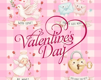 Valentine's Day Clipart | 15 PNG Love Graphics (Digital Download)