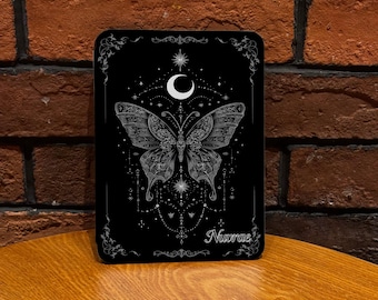 Gothic Moth Moon Kindle Case for Kindle 11th Gen 6"& Paperwhite 12th Gen 7 ", Dark Celestial Occult E-Reader Cover, Witchy Bookish Gift