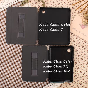 Custom Initials Magnetic Kindle Case, Personalized Kindle 12th Generation Cover with Strap, All New Colorsoft Kindle & Kobo Clara Case Gift image 7