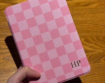 Pink Checkerboard Kindle 11th Gen 2024 Case Auto Wake/Sleep Kindle Case Cover Colorsoft Paperwhite 12th 7'' Kobo Clara BW Case