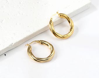 Pendientes redondos retorcidos