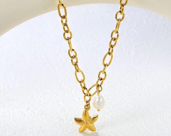 Collar con dije de estrella de mar