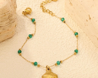 Pulsera con dije de concha marina
