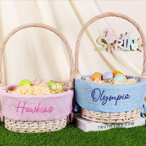Doublure de panier de Pâques personnalisée en seersucker pour enfants, doublure de panier personnalisée pour enfants, doublure de panier de Pâques personnalisée, doublure de panier, doublure uniquement
