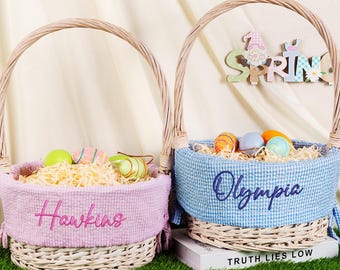Doublure de panier de Pâques personnalisée en seersucker pour enfants, doublure de panier personnalisée pour enfants, doublure de panier de Pâques personnalisée, doublure de panier, doublure uniquement