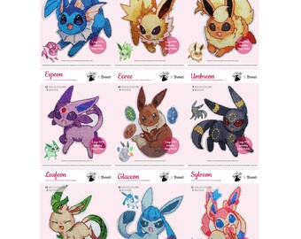 XSTITCH PATTERNS Eeveelutions Full Set from Hanae Kariko