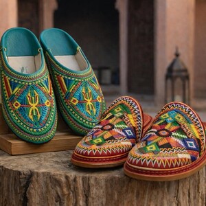 Babouche Marocaine Enfant En Cuir Souple - Chausson Rose Pointure 30