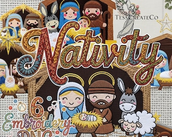 Szopka bożonarodzeniowa PNG, sztuczny haft katolicki, sublimacja chrześcijańska