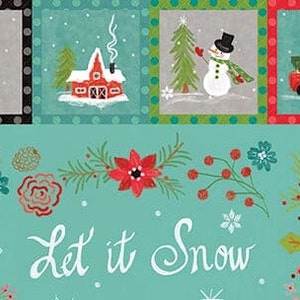 SNOWED In,"let It Snow" Cotton Fabric Panel by Riley Blake, Snowman ...