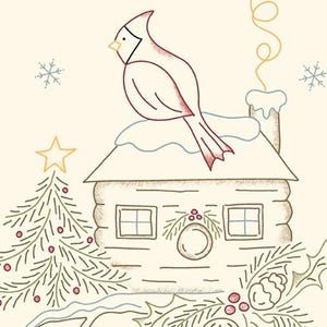 SONGBIRD HOLIDAY Fabric Panel  by Marcus Fabrics R190961P 24&quot; x 43&quot; Quilt Panel to Sew/ quilt/Embroider