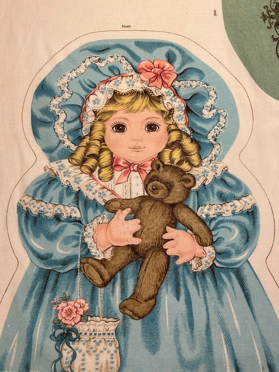 Vintage Victorian Doll Fabric Panel, Cut & Sew Doll, Petite Bebe