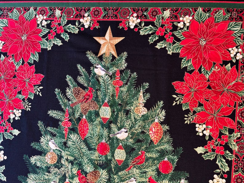 Christmas Tree Fabric Panel Timeless Treasures Holiday Etsy