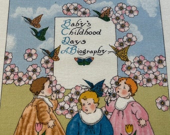 BABY'S CHILDHOOD DAYS, Fabric Book Panel by Amy Barickman for Red Rooster Fabrics, Soft Fabric Memory book, Cut & Sew, Cotton, Rare