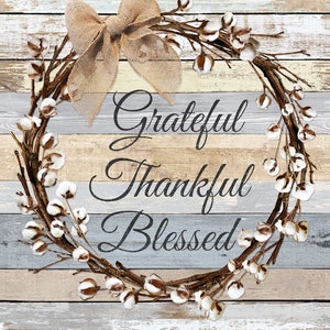 Cotton Fabric Panel &quot;Grateful, Thankful, & Blessed&quot;  from Timeless Treasures to Sew or Quilt, 23&quot; x 44&quot;