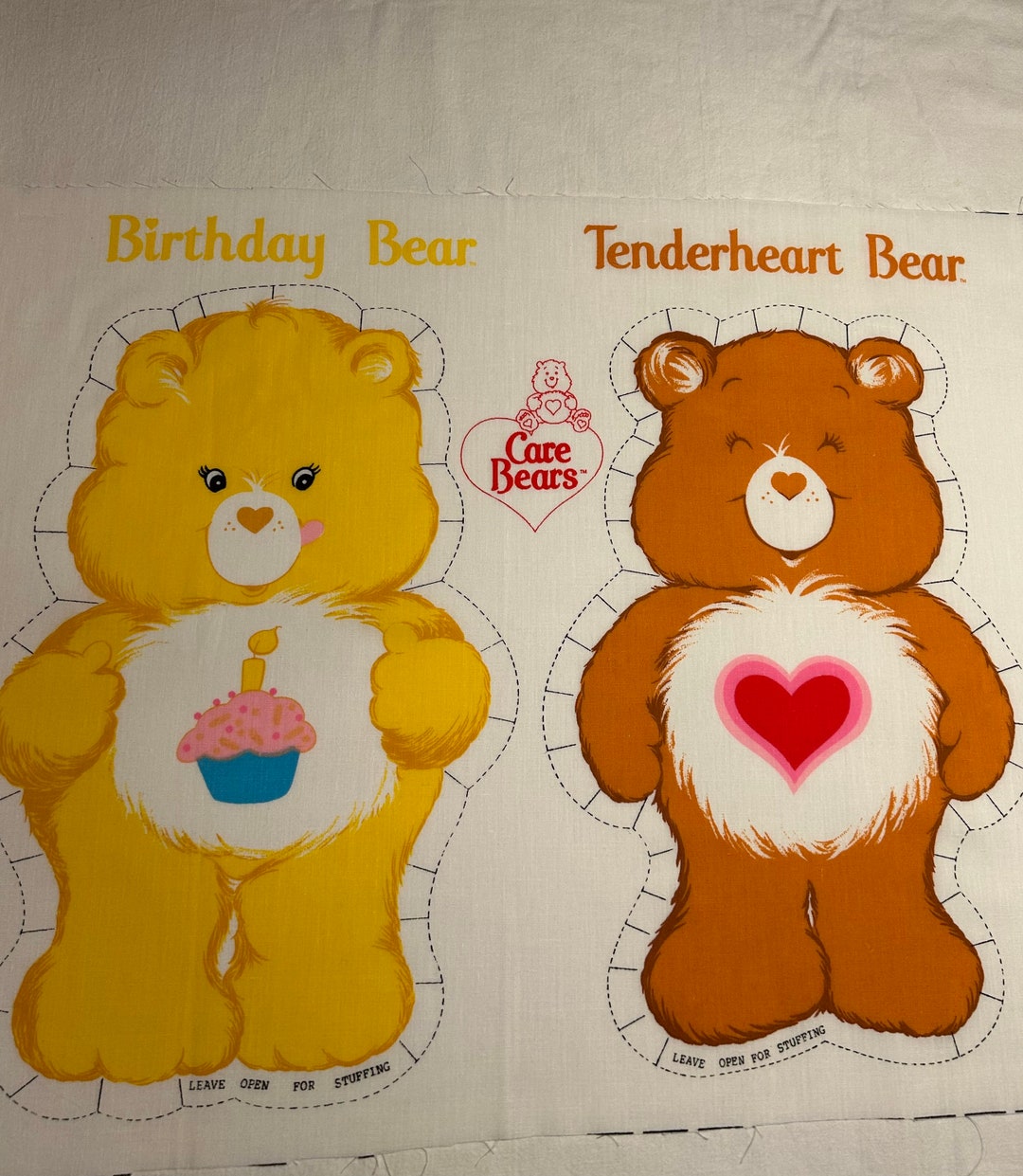 Care Bear Cut & Sew Pillows / Stuffed Animal Fabric Panel, 1983