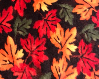 Fall Leaves Fleece Blanket, Fall Decor Throw, 45" x 60"