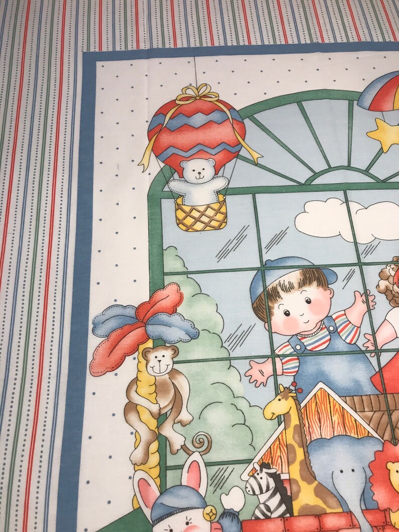 Vintage Childs / Baby Blanket Fabric Panel Children Looking Etsy