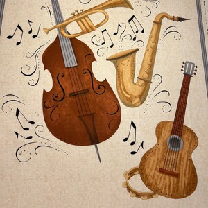 CLASSICALLY TRAINED Cotton Fabric Panel by Debbie Mumm, Music ...