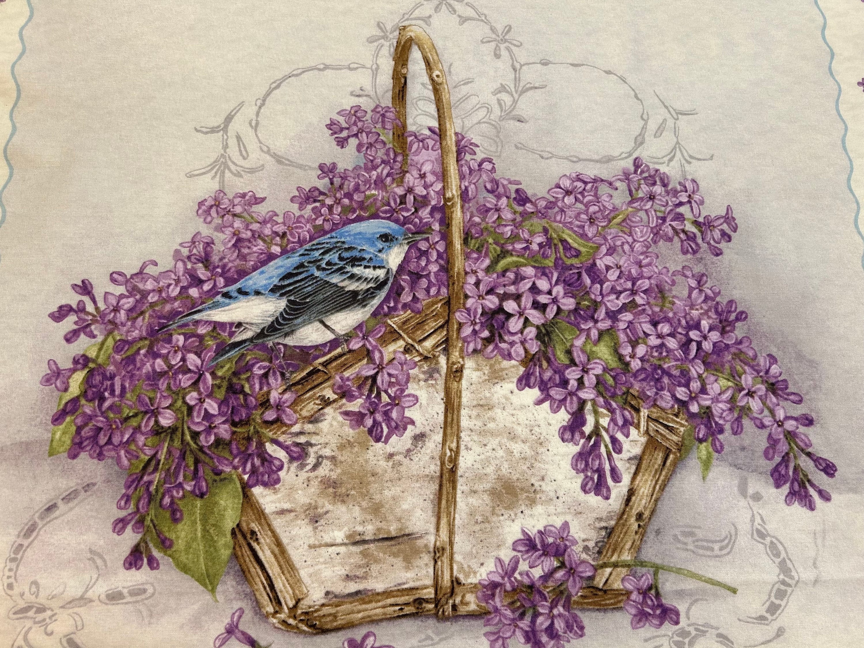 Bloomerang Cotton Lilac Fabric Panel #962P-05 by Jane Shasky