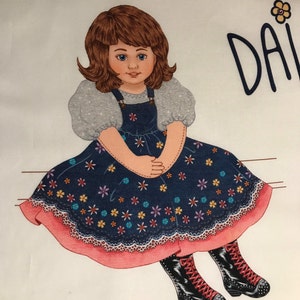 Doll Cut and Sew Fabric Panel, &quot;Daisy&quot; by Quilting Treasures, Finished Doll Size 24&quot;, Doll Craft Panel to Sew
