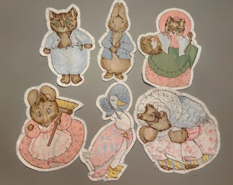 Peter Rabbit "Collect the World of Beatrix Potter" , Springs Industries, 1985, Makes 6 Dolls, PRE-CUT, & Hand Sewn,  To Make, Rare