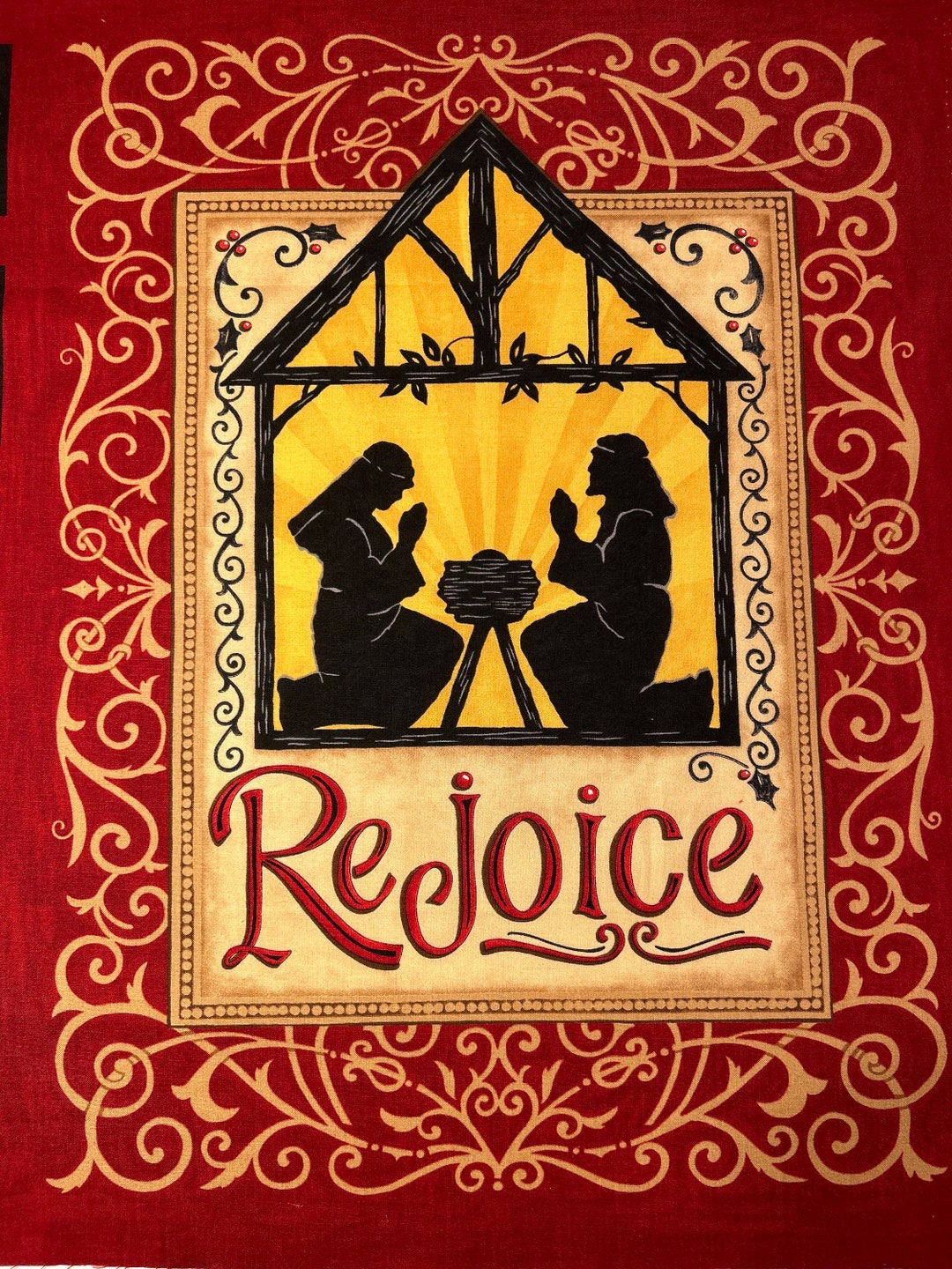 Nativity Fabric Panel, REJOICE in the Season by Deb Strain, Moda