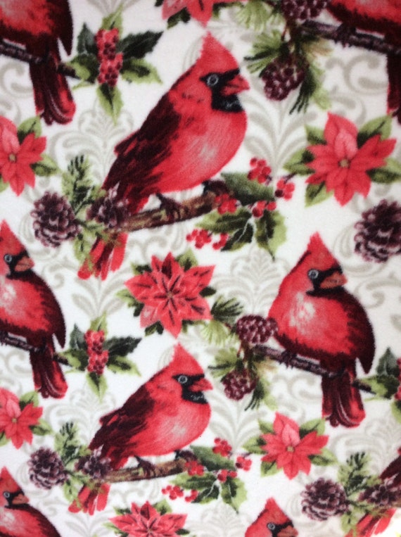 Red Cardinal popular Bird Fleece Tie Blanket