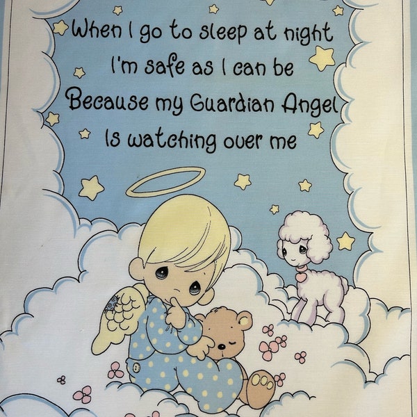 Precious Moments Guardian Angel Hanging Baby Mobile Cut & Sew, Blocks to Sew or Quilt, Baby Sleeping Door Knob Hanger, Baby Nursery to Sew