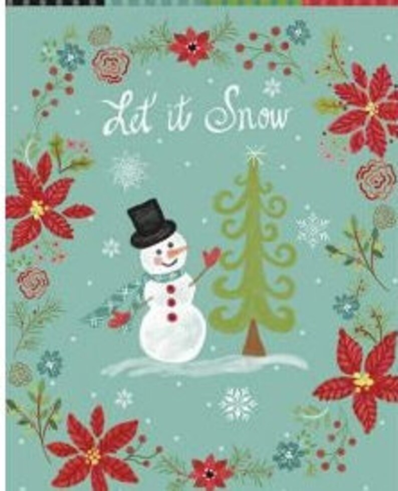 SNOWED In,"let It Snow" Cotton Fabric Panel by Riley Blake, Snowman ...