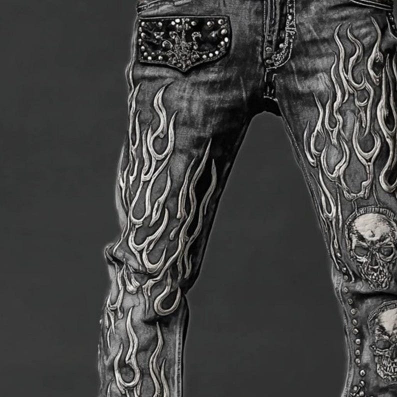 Gothic Patch Pants | Retro Slim Fit Jeans | Daily Wear | Punk Y2K Streetwear

Gothic patch denim pants with skull and cross vintage punk style