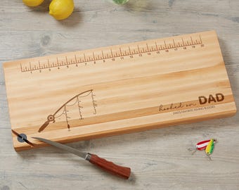 Personalized Maple Fillet Board, Fishing Gifts for Dad, Engraved Ruler, Honing Tool