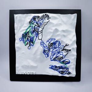 Park City Ski Map 3D | Framed Topographic Ski Resort Art | Mountain Decor for Skiers & Snowboarders