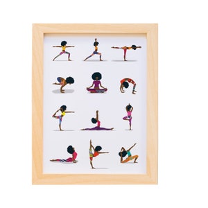 Black Yoga Poses Art Poster