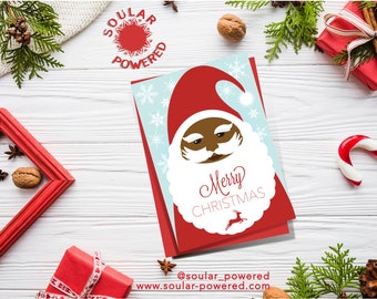 Black Santa African - American  Holiday Card