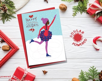 African - American  Holiday Card / Black Greeting Cards "Skating"